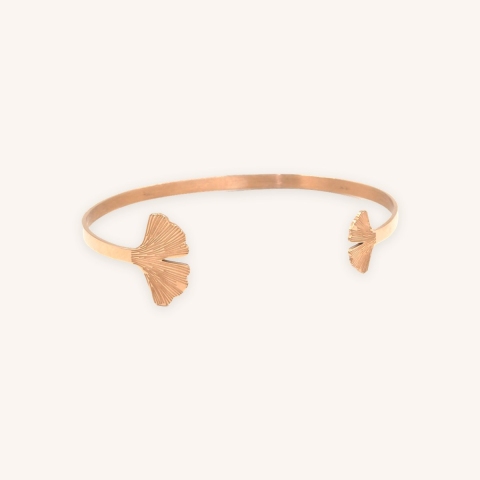 Bracelet jonc Ginkgo acier rose - Zag Bijoux