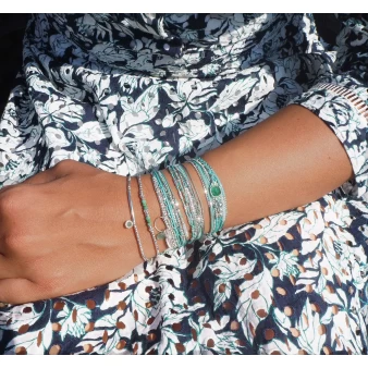 Turquoise mint wavy multi-wrap bracelet - Doriane bijoux