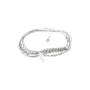 Light gray engraved feather multi-wrap bracelet - Doriane bijoux
