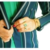 Stone malachite gold ring - Zag Bijoux