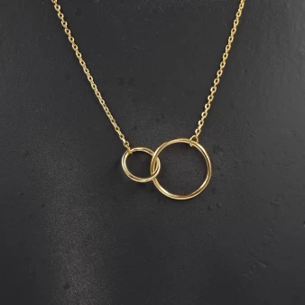 Doucle circle medium gold necklace - Pomme Cannelle