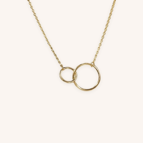 Collier double cercle medium en plaqué or - Pomme Cannelle