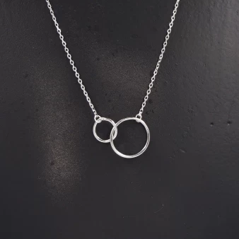 Doucle circle medium silver necklace - Pomme Cannelle
