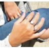 Bague double barrette en acier - Zag Bijoux