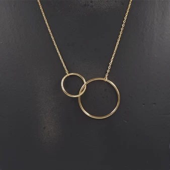 Collier double cercle xl en plaqué or - Pomme Cannelle