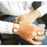 Gloria rose quartz gold cuff bracelet - Zag Bijoux