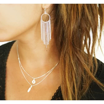 Silver dance earrings -...