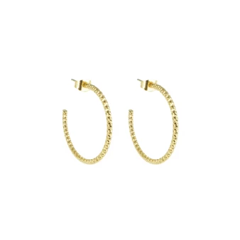 PM chiseled gold hoop earrings - Zag Bijoux