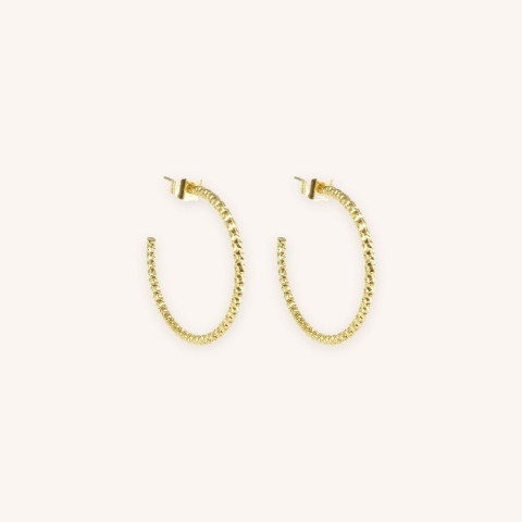 PM chiseled gold hoop earrings - Zag Bijoux
