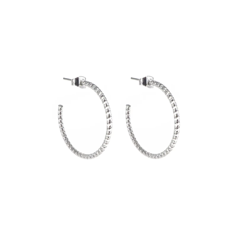 PM chiseled silver hoop earrings - Zag Bijoux