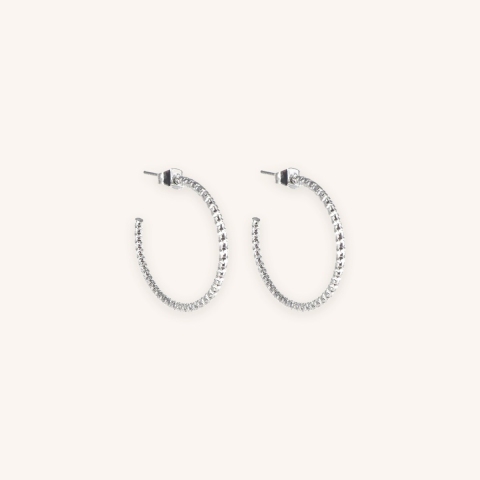 Créoles ciselées PM en acier - Zag Bijoux