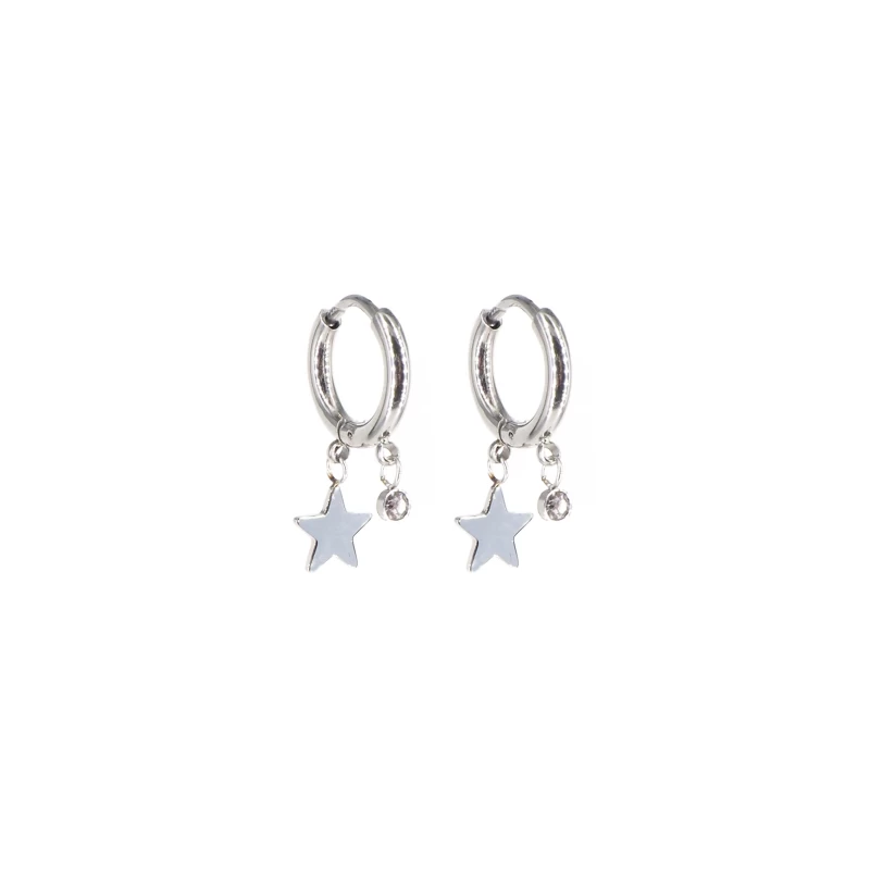 Star hoop earrings in steel - Zag Bijoux