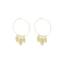 Multi-feather hoop earrings gold steel - Zag Bijoux