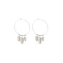 Multi-feather hoop earrings steel - Zag Bijoux