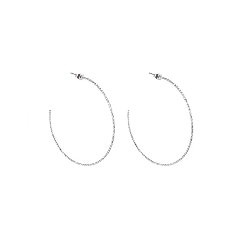 GM chiseled silver hoop earrings - Zag Bijoux