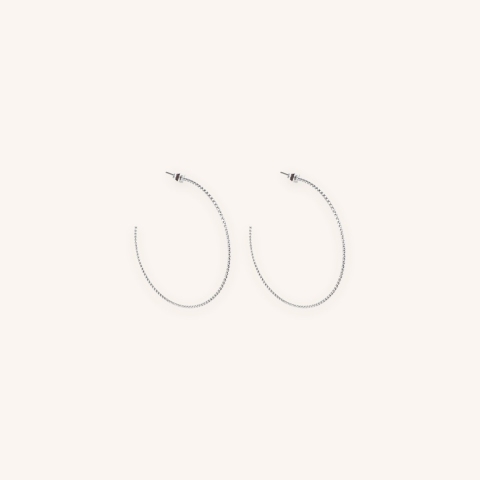 GM chiseled silver hoop earrings - Zag Bijoux