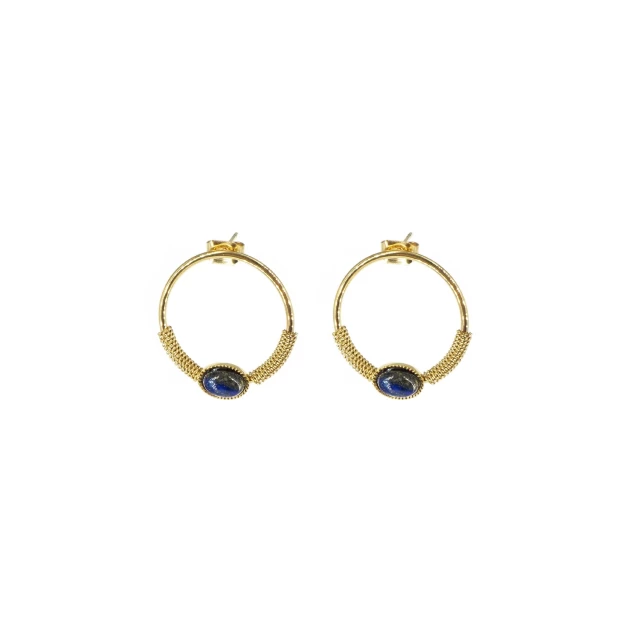 Circle stone earrings blue...