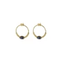 Boucles d'oreilles cercle stone bleu en acier or - Zag Bijoux