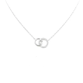 Linked silver rings necklace - Pomme Cannelle
