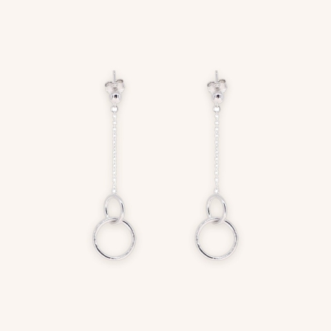 Boucles d'oreilles double cercle argent - Pomme Cannelle