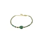 Malachite oval stone bracelet in gold steel - Zag Bijoux