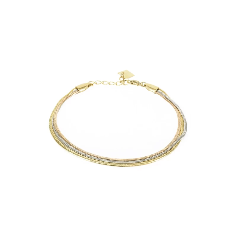 Bracelet trio 3 ors en acier jaune - Zag Bijoux