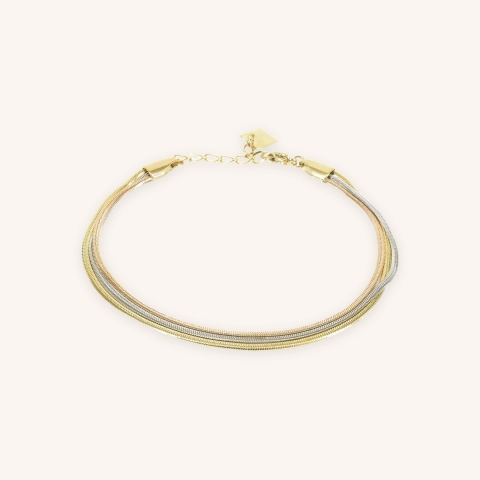 Bracelet trio 3 ors en acier jaune - Zag Bijoux