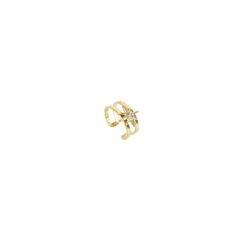 Gold steel shiny star ear cuff - Zag Bijoux