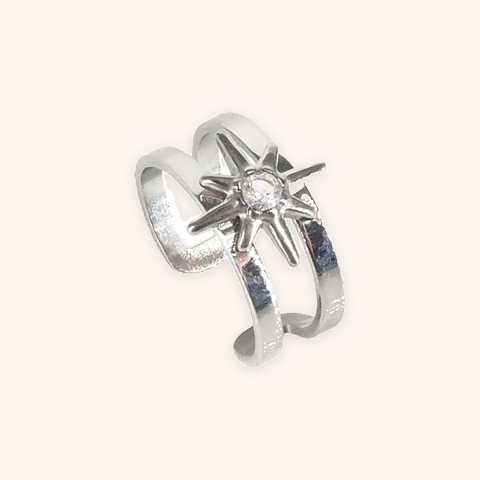 Bague d'oreille shiny star en acier - Zag Bijoux
