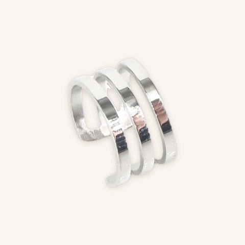 3 row steel ear cuff - Zag Bijoux