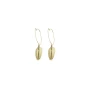 Gold steel feather hoop earrings - Zag Bijoux