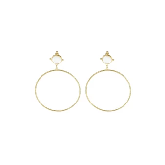 Mother-of-pearl circle earrings in gold steel - Zag Bijoux