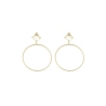 Mother-of-pearl circle earrings in gold steel - Zag Bijoux