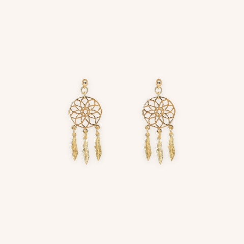 Boucles d'oreilles attrape rêve plaque or - Pomme Cannelle