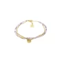 Stone amethyst pastille bracelet in gold steel - Zag Bijoux
