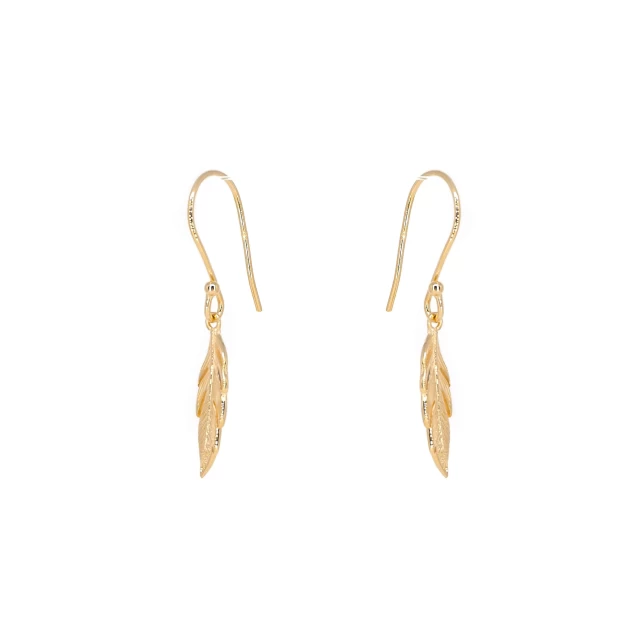 Long feather gold earrings...