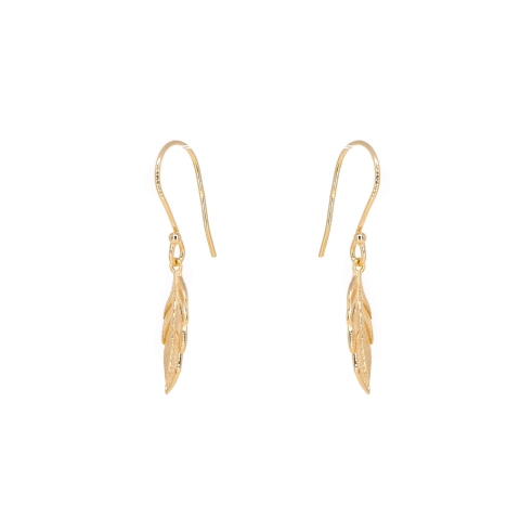 Boucles d'oreilles plume en plaqué or - Pomme Cannelle