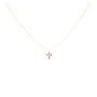 Mini Indian ruby ​​cross necklace gold - Lucky Team