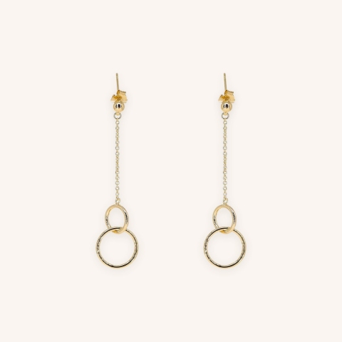 Boucles d'oreilles double cercle plaqué or - Pomme Cannelle