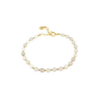 Gold labradorite faceted stone bracelet - Lucky Team