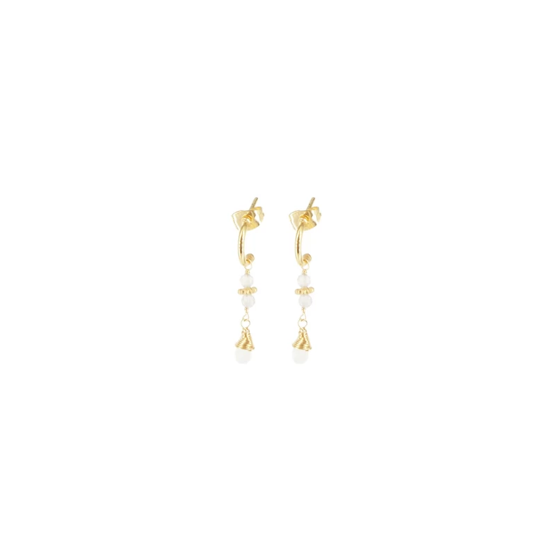 Gold drop earrings - Lucky Team
