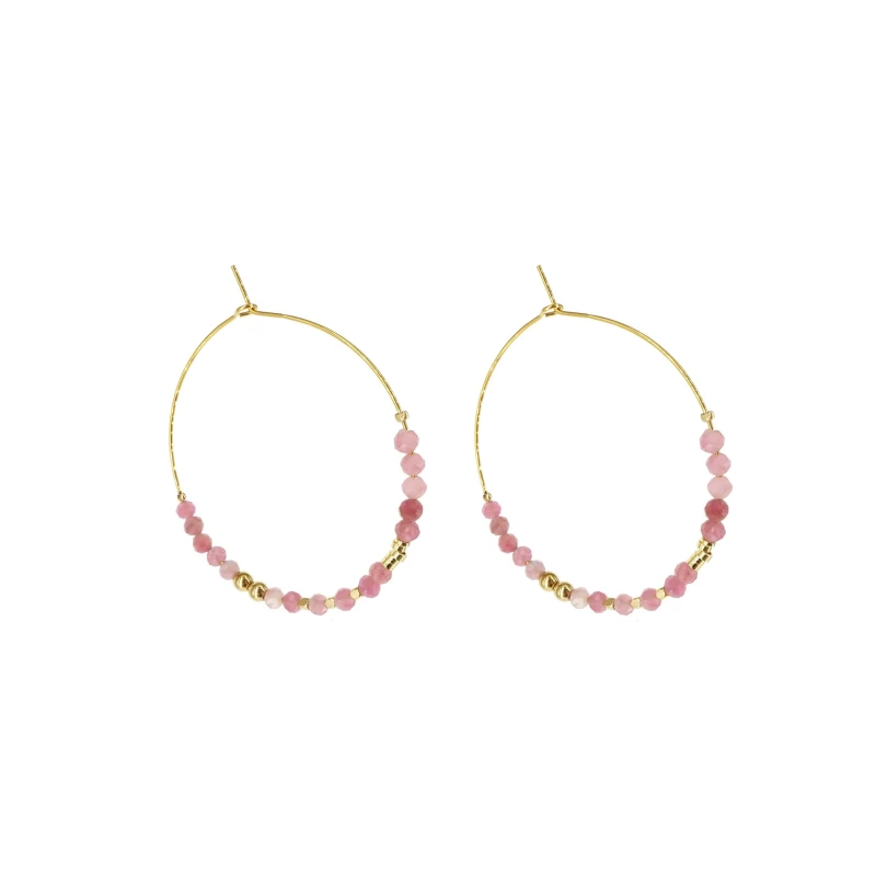 Stone tourmaline hoop earrings- Zag Bijoux