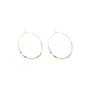 Stone amazonite hoop earrings- Zag Bijoux