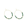 Boucles d'oreilles créoles malachite acier or - Zag Bijoux