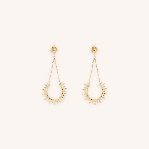 Boucles d'oreilles soleil en plaqué or - Pomme Cannelle