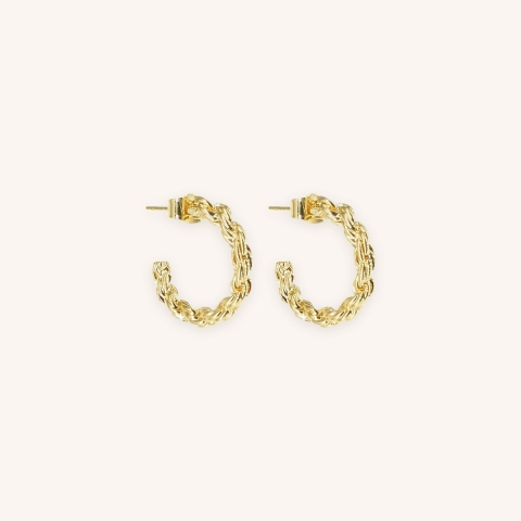 Gold braid hoop earrings - Pomme Cannelle