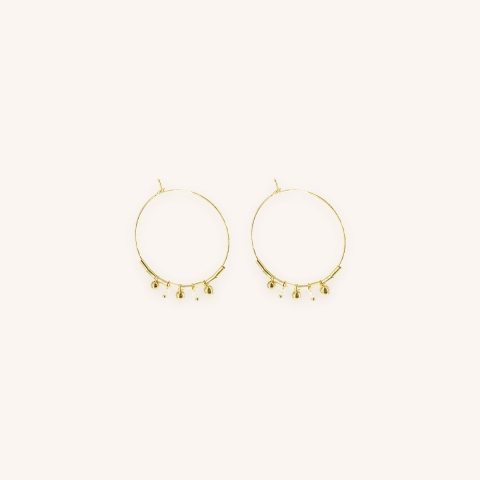 Gold pearl hoop earrings - Pomme Cannelle