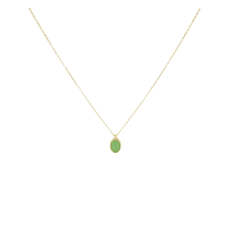 Collier médaille aventurine en plaqué or - Pomme Cannelle