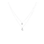 Double chain star moon necklace silver - Pomme Cannelle