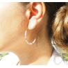 Stone amazonite hoop earrings- Zag Bijoux